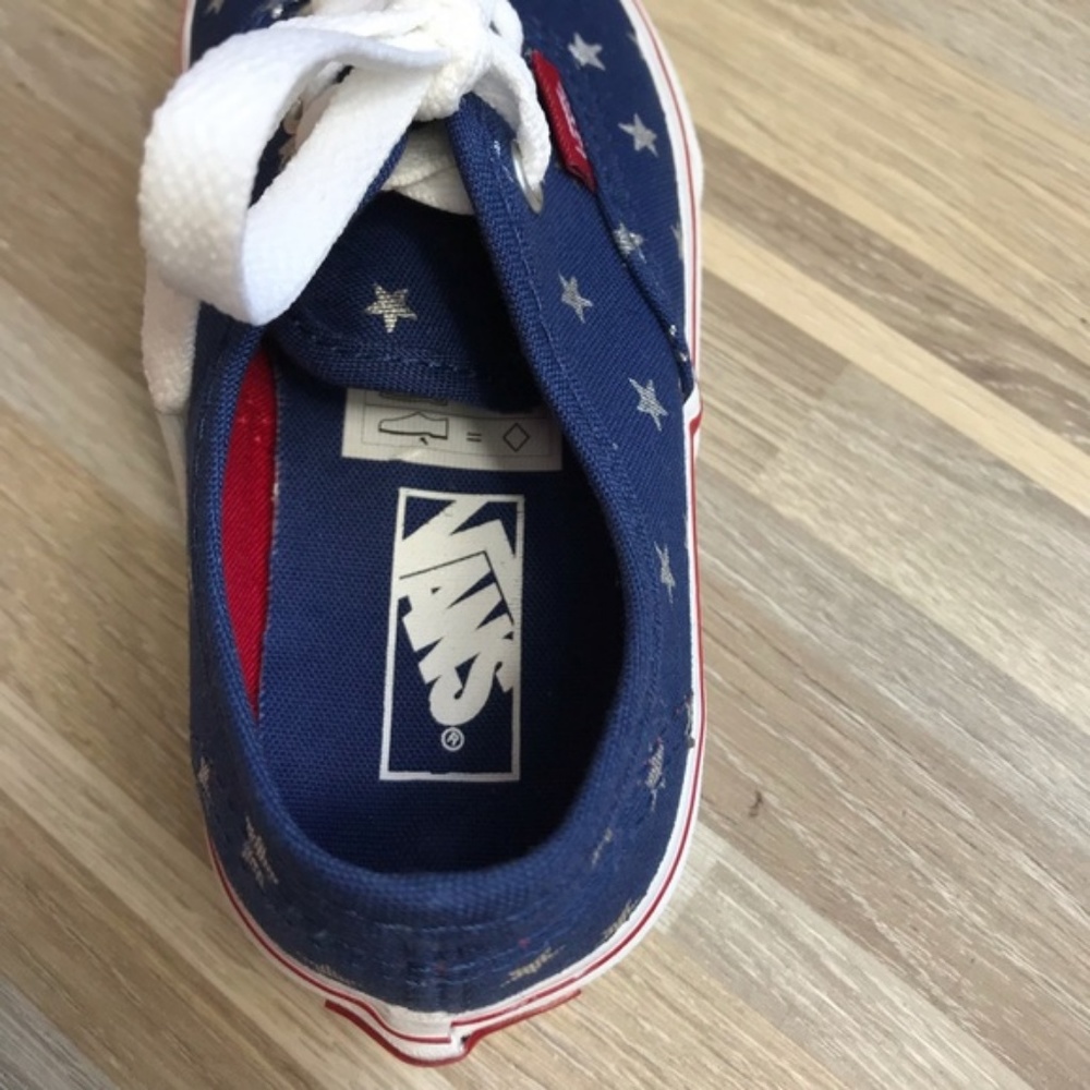 NWT VANS Authentic Foil Stars Red Blue Kid’s - Picture 6 of 6